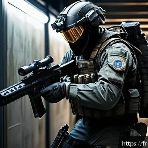 Home 17 브롤스타즈 저티어 캐릭터 공략법 - A dynamic scene featuring a tactical low-tier hero in a narrow corridor setting, carefully placing m...